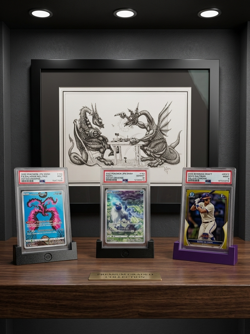 PSA Graded Slab Display Case With and Without Pokeball